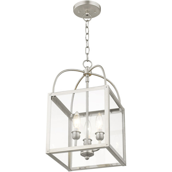 Gracie Oaks 10 Inch 3 Light Brushed Nickel Chain Hang/ceiling Light